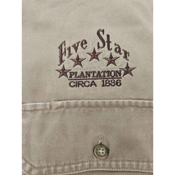 Cabelas Button Down Shirt Mens Sz XL Beige Long Sleeve Canvas Rough Neck - Picture 4 of 13